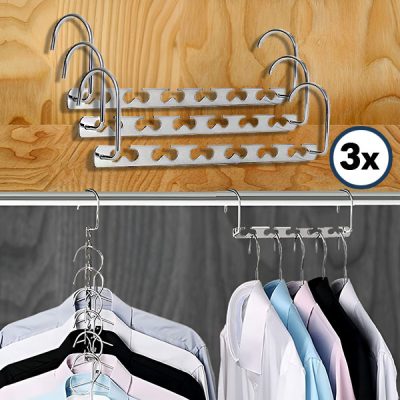 Stendibiancheria salvaspazio in acciaio (3 pezzi) | SNAPHANG