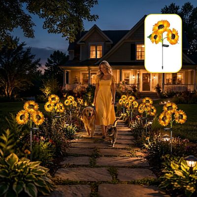 Bellissime luci solari a forma di girasole (2 pz) | SOLAFLORA